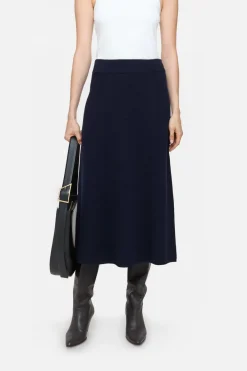 Closed A-line knitted skirt Dark night Online