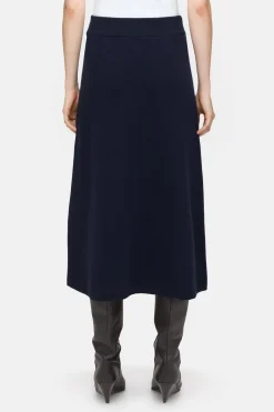 Closed A-line knitted skirt Dark night Online
