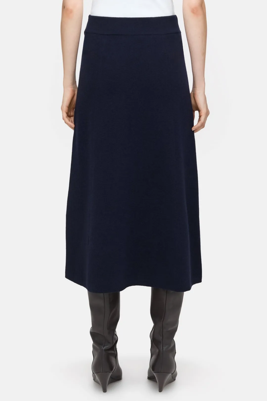 Closed A-line knitted skirt Dark night Online