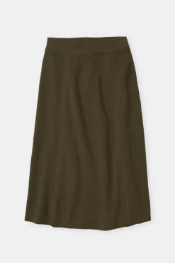 Closed A-line knitted skirt Ver green Hot