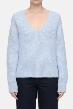 Closed Alpaca mix jumper Lazio blue Hot