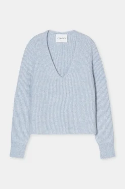 Closed Alpaca mix jumper Lazio blue Hot