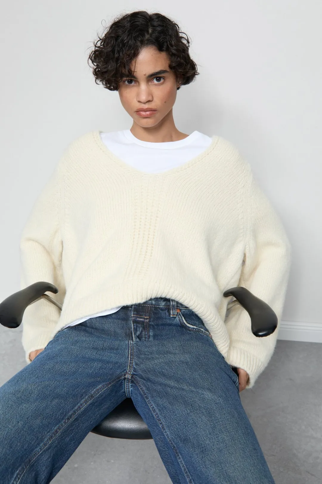 Closed Alpaca mix jumper Ivory Clearance