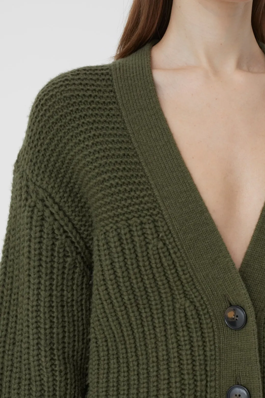 Closed Alpaca-Mix Cardigan industrial green