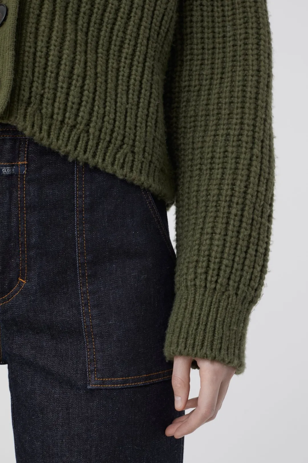 Closed Alpaca-Mix Cardigan industrial green
