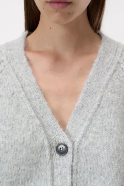 Closed Alpaca-mix cardigan Light grey melange Discount