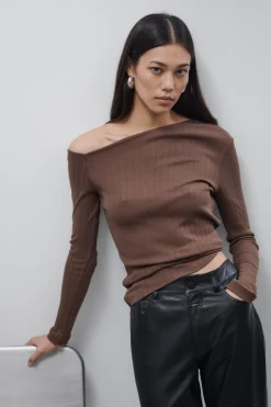 Closed Asymmetric shirt Cacao brown Discount