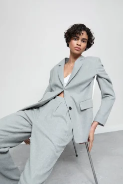 Closed Blazer - Style Name Lola Light grey melange Outlet
