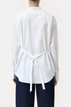 Closed Blouse with belt White Online