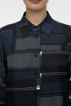 Closed Blouse with print Smokey blue