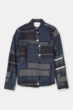 Closed Blouse with print Smokey blue