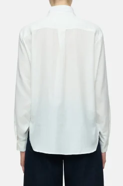 Closed Blouse with stand-up collar Ivory