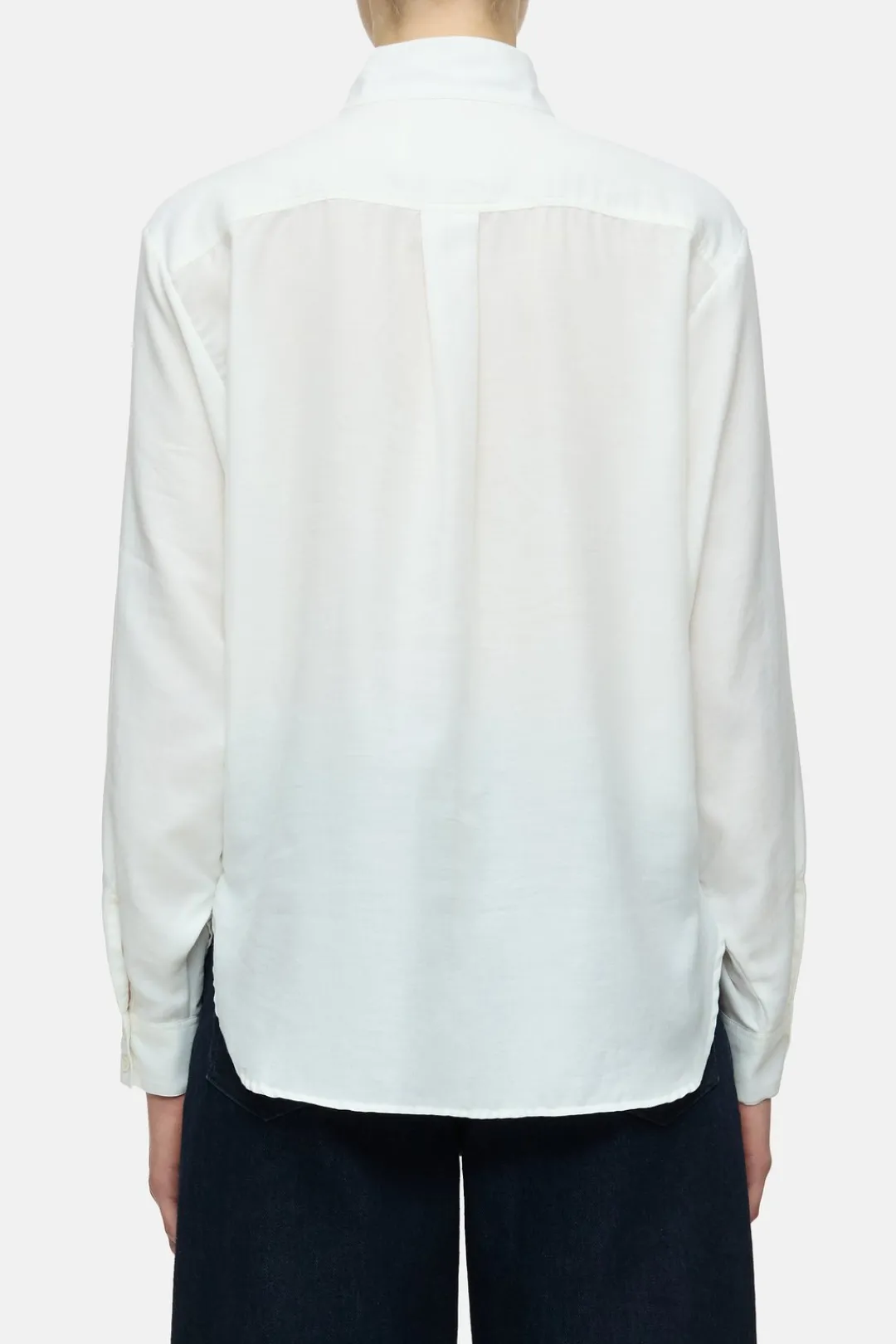 Closed Blouse with stand-up collar Ivory