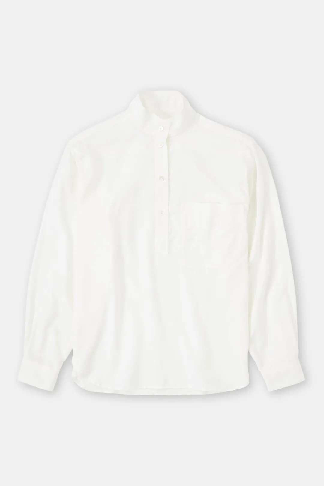 Closed Blouse with stand-up collar Ivory