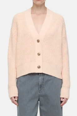 Closed Cardigan made from alpaca mix Albicocca Discount