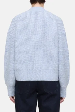 Closed Cardigan made from alpaca mix Lazio blue