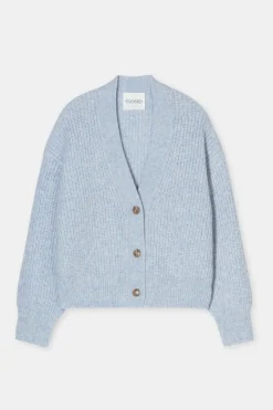 Closed Cardigan made from alpaca mix Lazio blue