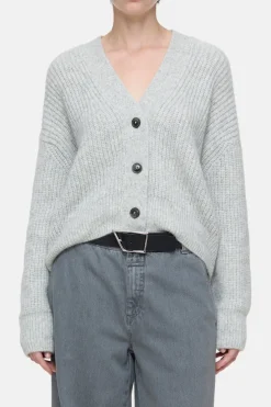 Closed Cardigan made from alpaca mix Light grey melange Outlet