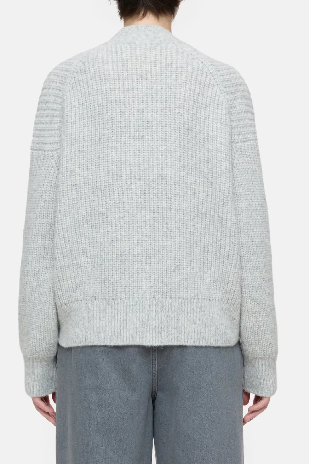 Closed Cardigan made from alpaca mix Light grey melange Outlet