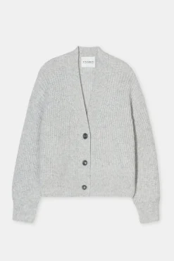 Closed Cardigan made from alpaca mix Light grey melange Outlet
