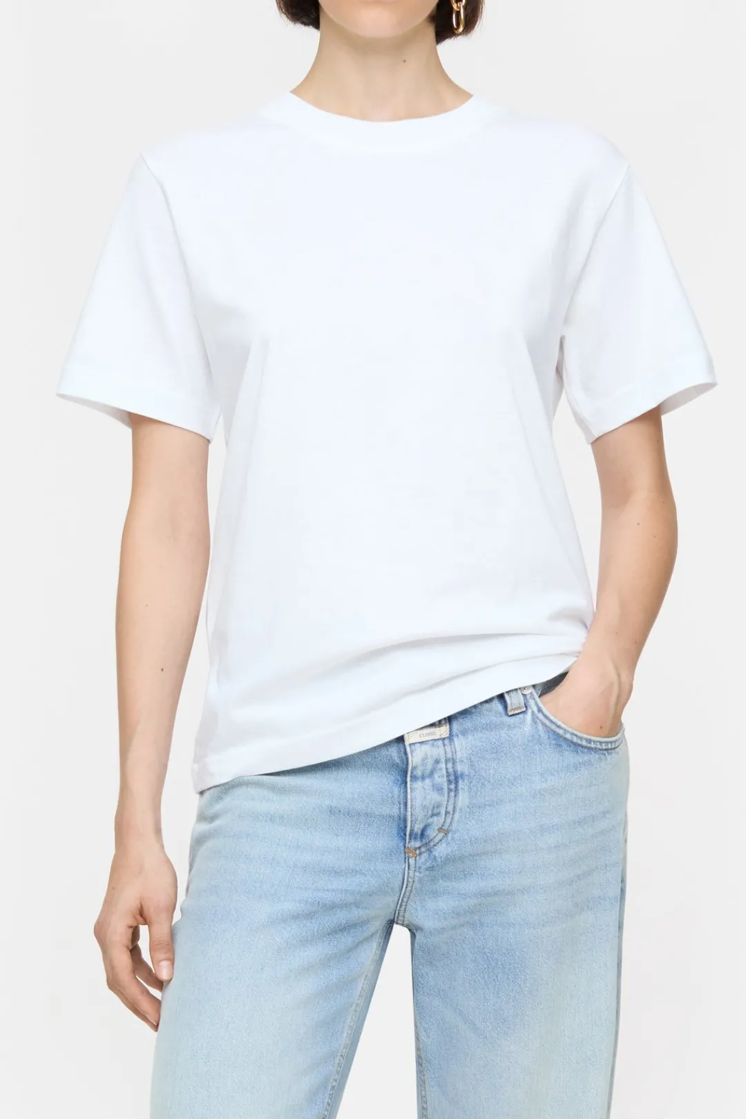 Closed Cashmere-blend top Organic cotton blend T-shirt White Hot