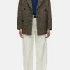 Closed Chequered short coat Biscotti brown Clearance