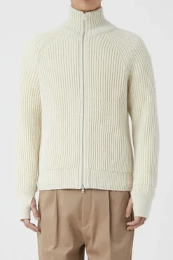 Closed Collar Cardigan Ivory Sale