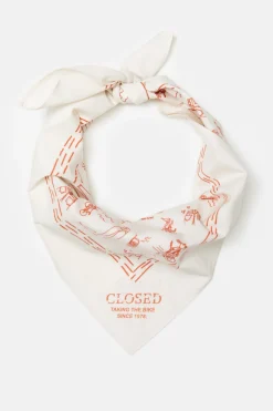 Closed Cotton bandana scarf Aperol red Discount