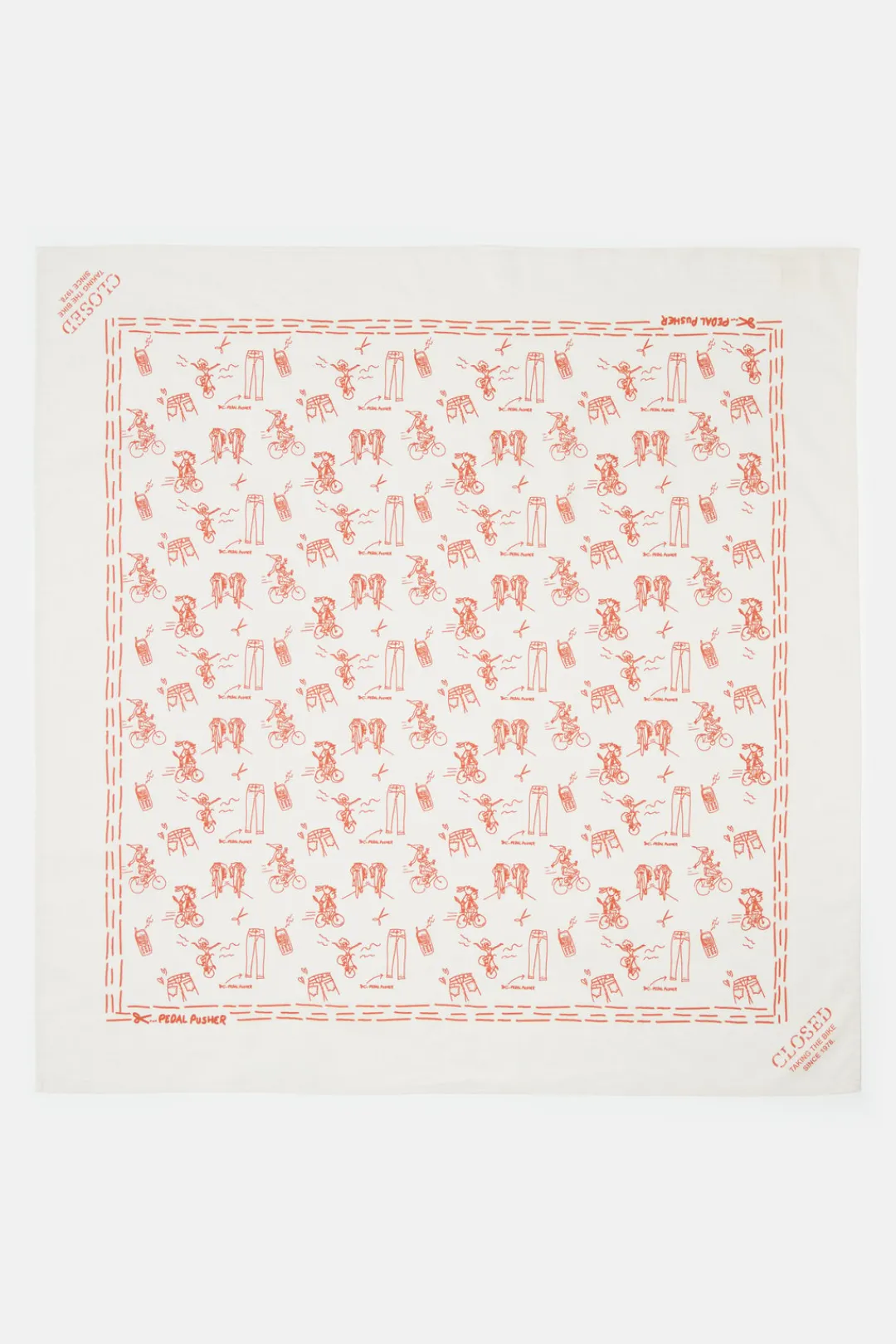 Closed Cotton bandana scarf Aperol red Discount