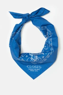 Closed Cotton bandana scarf Lake blue Best