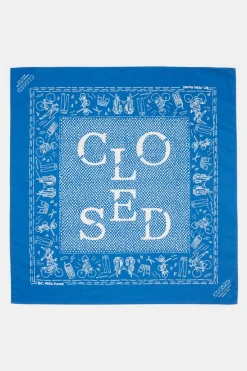 Closed Cotton bandana scarf Lake blue Best