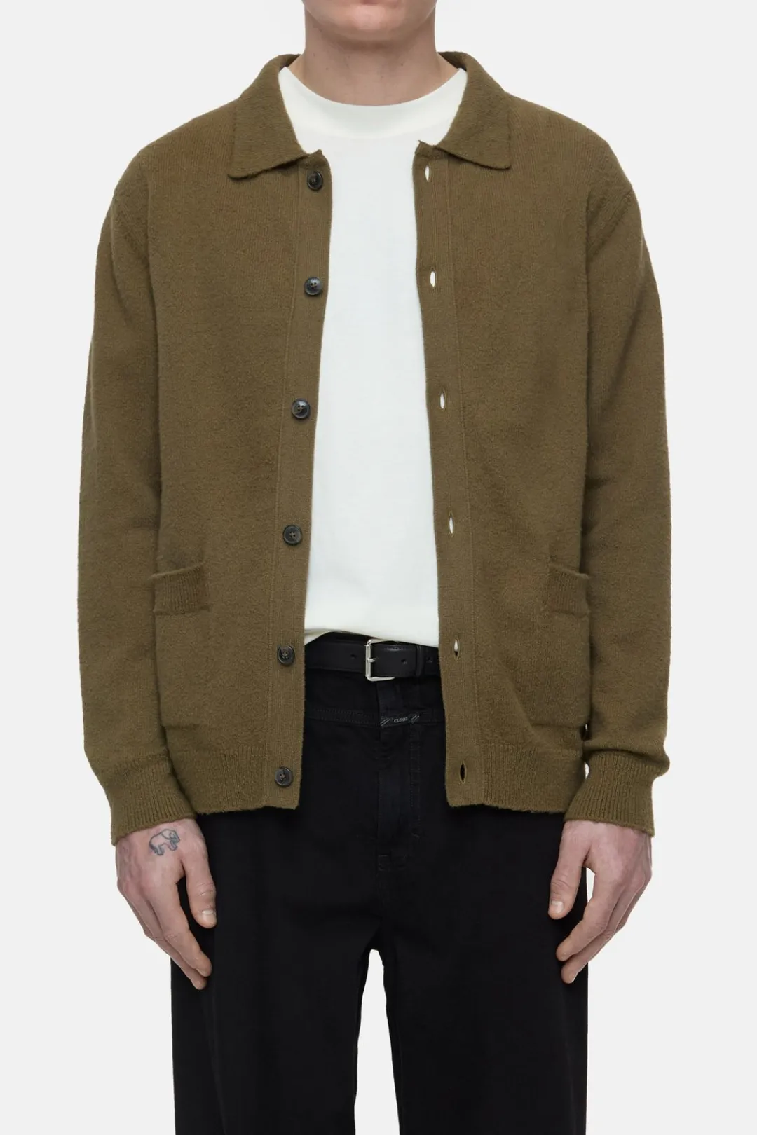 Closed Cotton blend cardigan Golden moss Sale