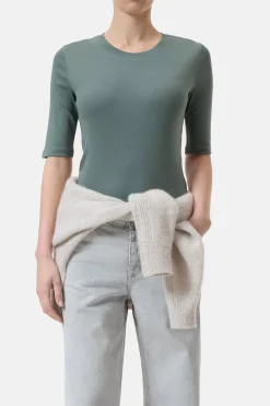 Closed Cotton blend T-shirt Faded green Outlet