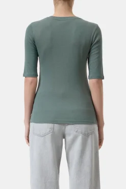 Closed Cotton blend T-shirt Faded green Outlet
