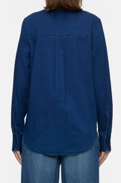 Closed Cotton blouse Dark blue