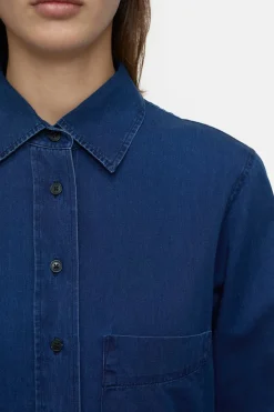 Closed Cotton blouse Dark blue