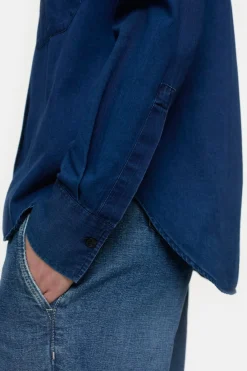 Closed Cotton blouse Dark blue