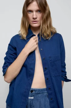 Closed Cotton blouse Dark blue