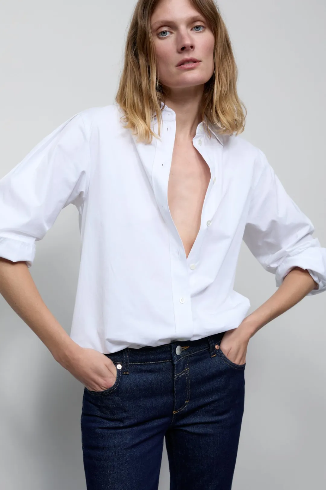 Closed Cotton poplin blouse White New