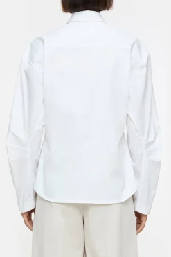 Closed Cotton Poplin Blouse White Outlet