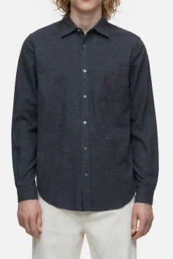 Closed Cotton shirt Dark grey melange Online