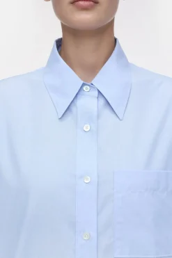 Closed Cotton shirt blouse Lazio blue Outlet
