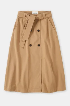 Closed Cotton skirt Biscotti brown Discount