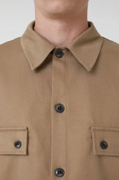 Closed Cotton Twill Overshirt Brown sugar Online