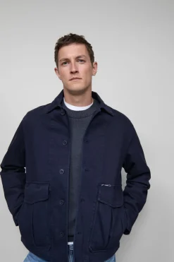 Closed Cotton twill overshirt Dark night Online