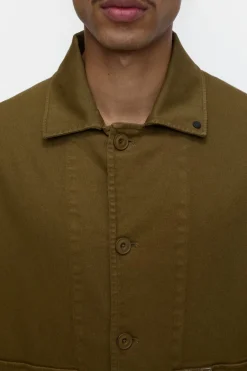 Closed Cotton twill overshirt Golden moss Best