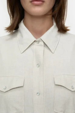 Closed Cotton twill shirt blouse Pearl beige Hot