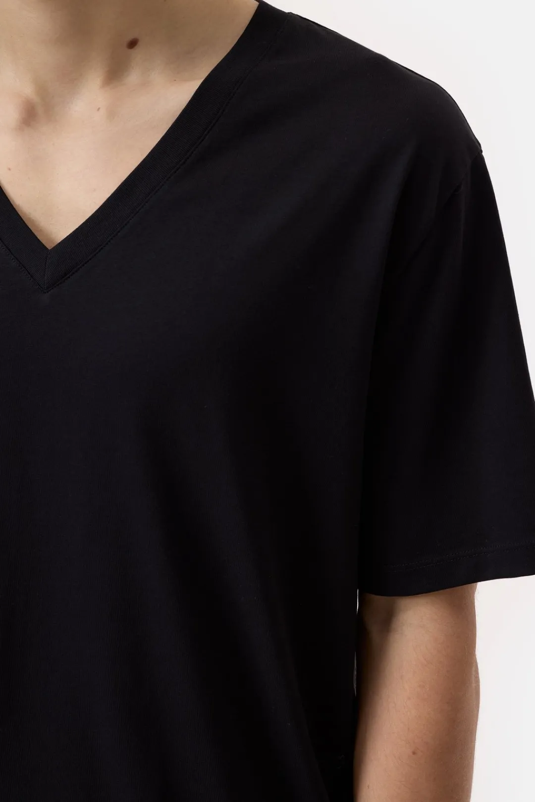 Closed Cotton V-neck T-shirt Black Sale