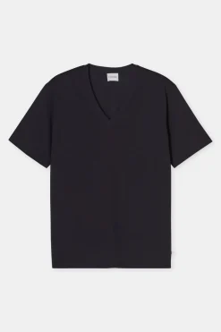 Closed Cotton V-neck T-shirt Black Sale