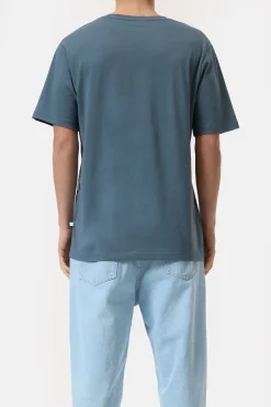 Closed Cotton V-neck T-shirt Graphite blue Discount